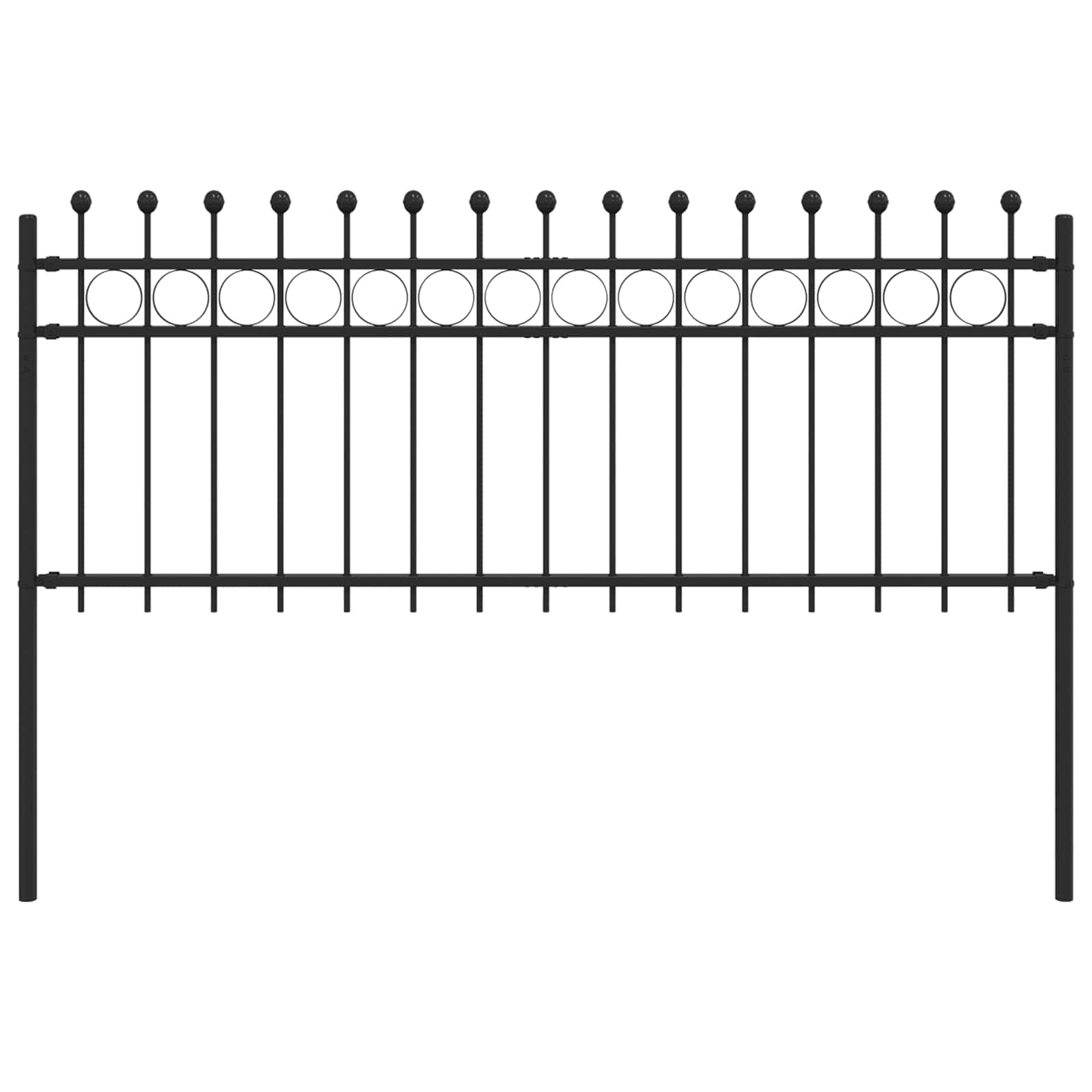 Ringhek Zwart 200 x 130 cm Gepoedercoat staal