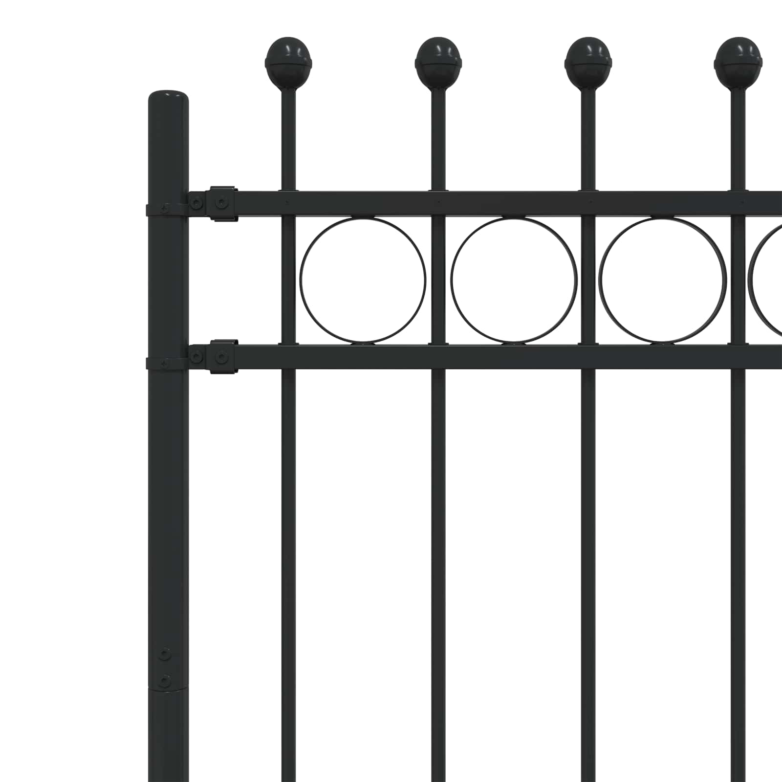 Ringhek Zwart 200 x 150 cm Gepoedercoat staal