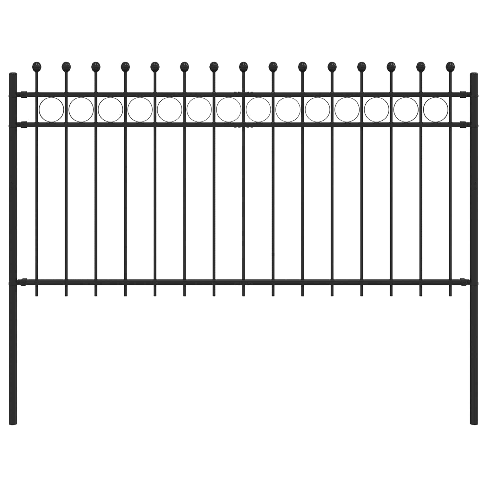 Ringhek Zwart 200 x 150 cm Gepoedercoat staal