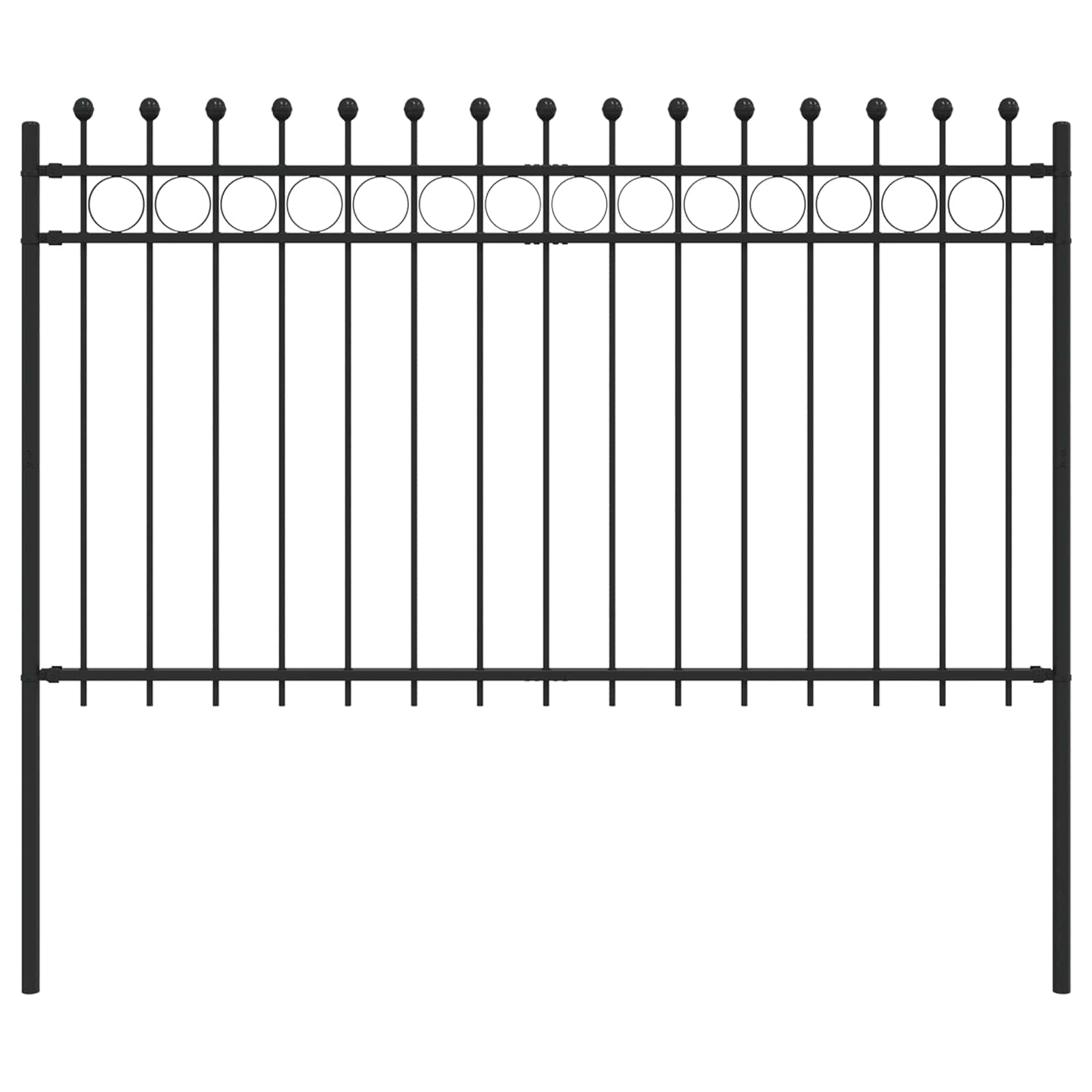 Ringhek Zwart 200 x 130 cm Gepoedercoat staal