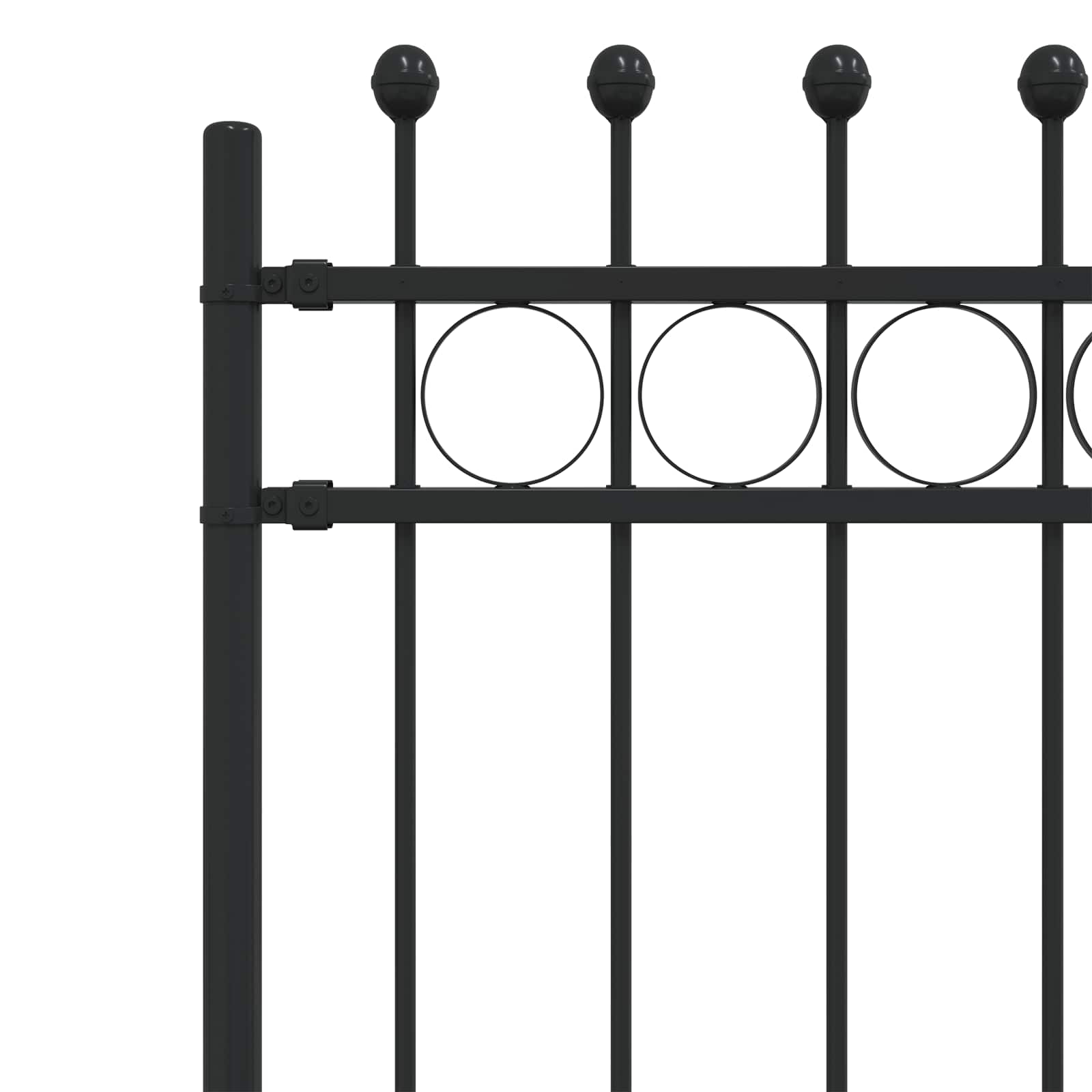 Ringhek Zwart 200 x 200 cm Gepoedercoat staal