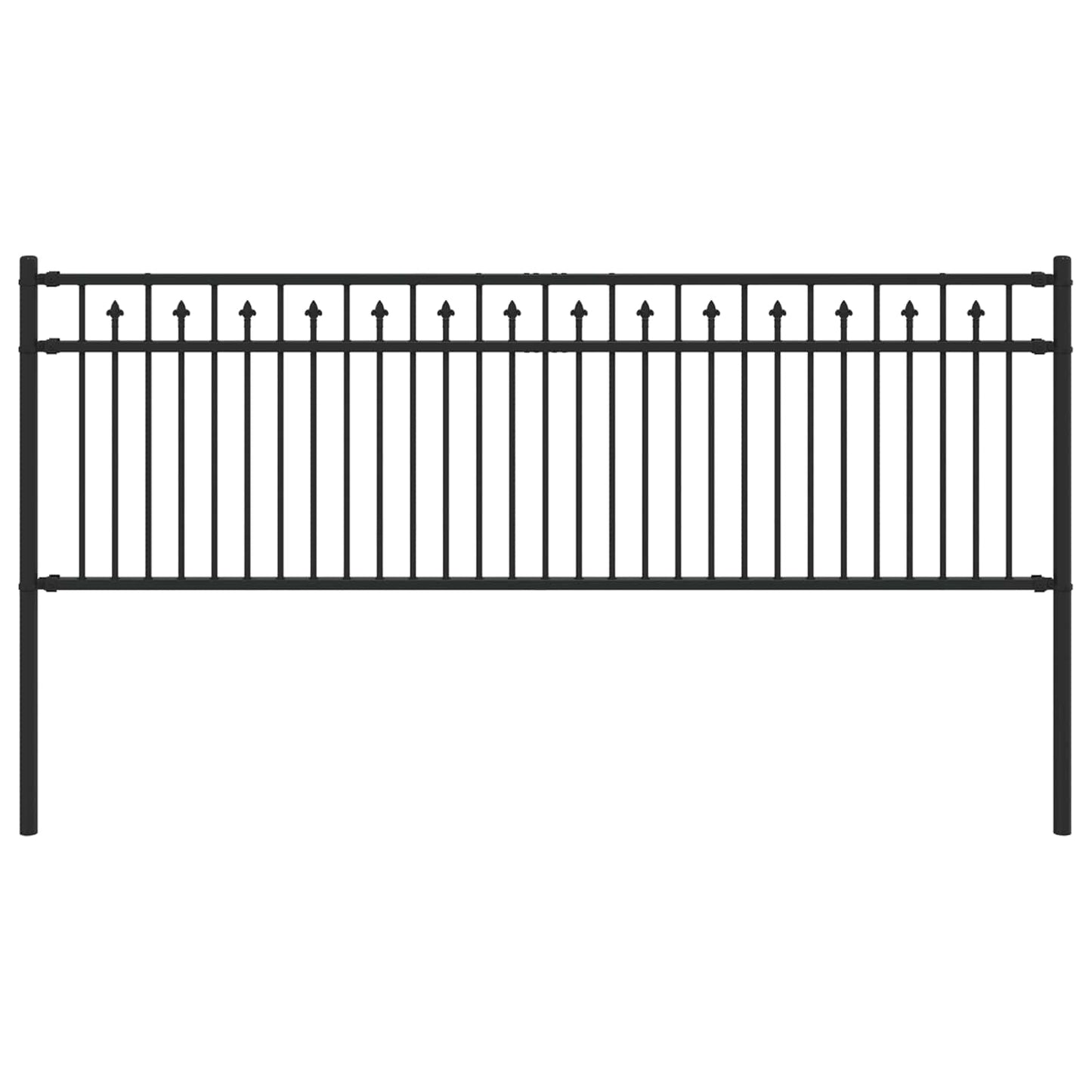 Spike Hek Zwart 200 x 110 cm Gepoedercoat staal
