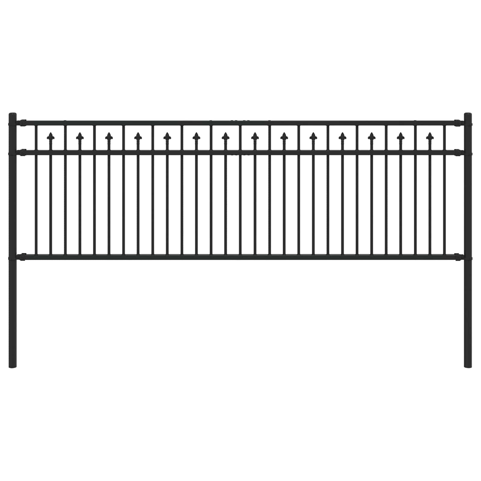 Spike Hek Zwart 200 x 110 cm Gepoedercoat staal