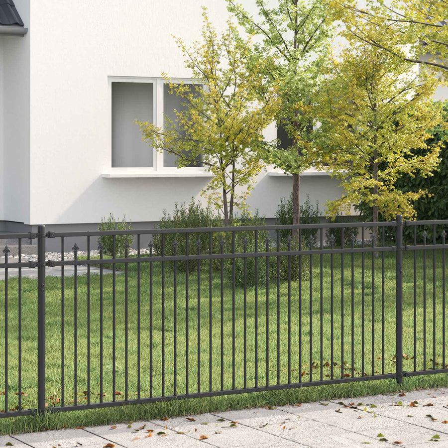 Spike Hek Zwart 200 x 130 cm Gepoedercoat staal