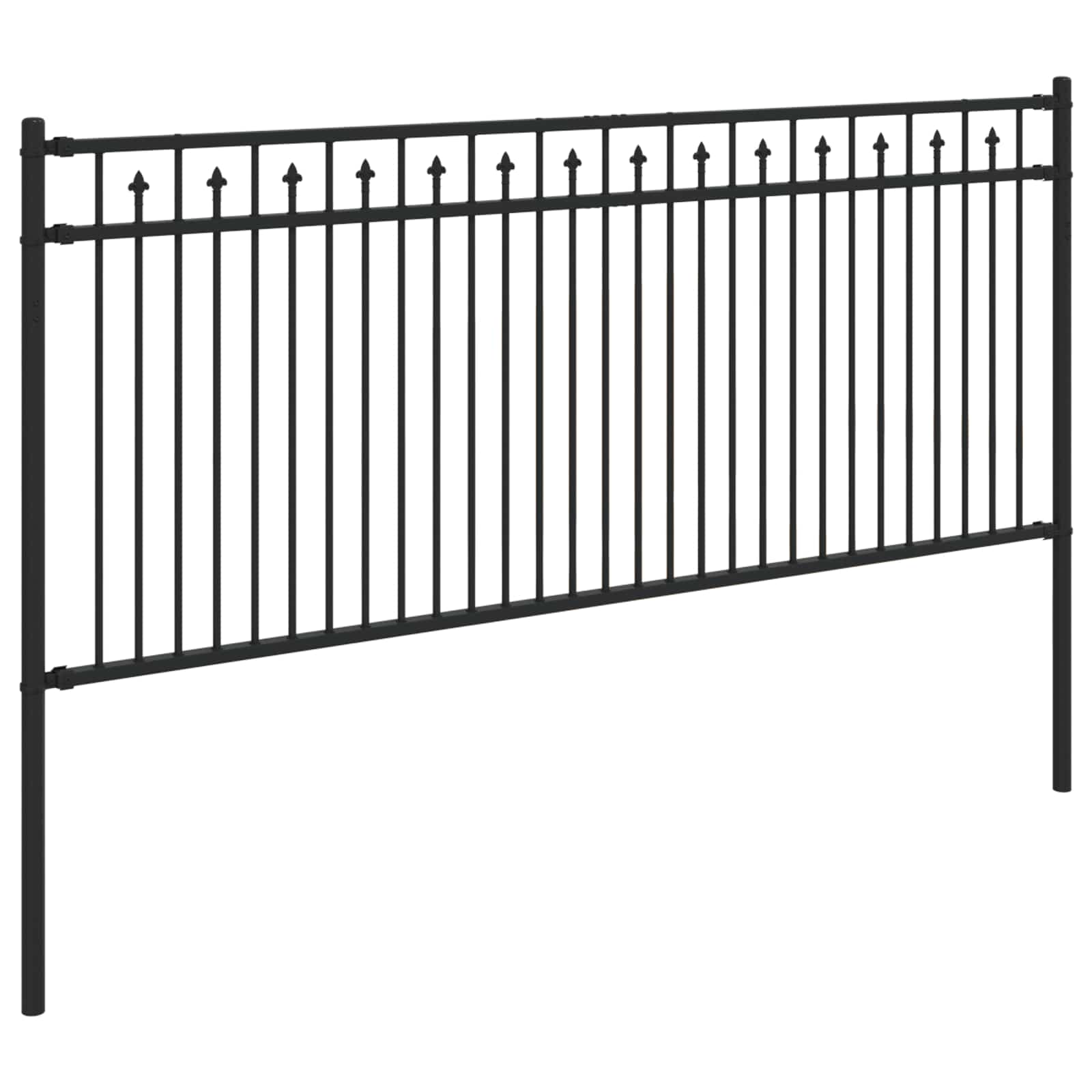 Spike Hek Zwart 200 x 130 cm Gepoedercoat staal