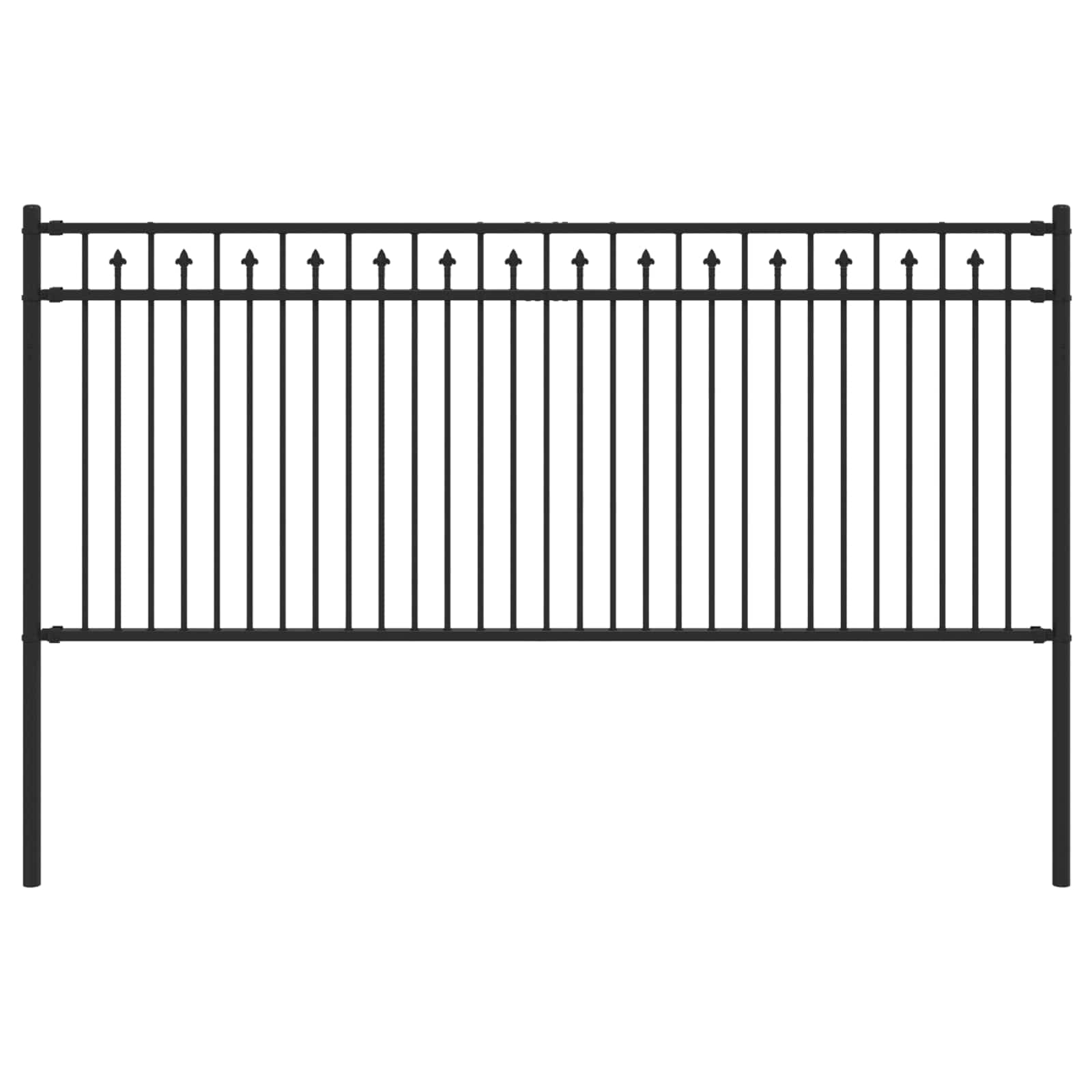 Spike Hek Zwart 200 x 130 cm Gepoedercoat staal