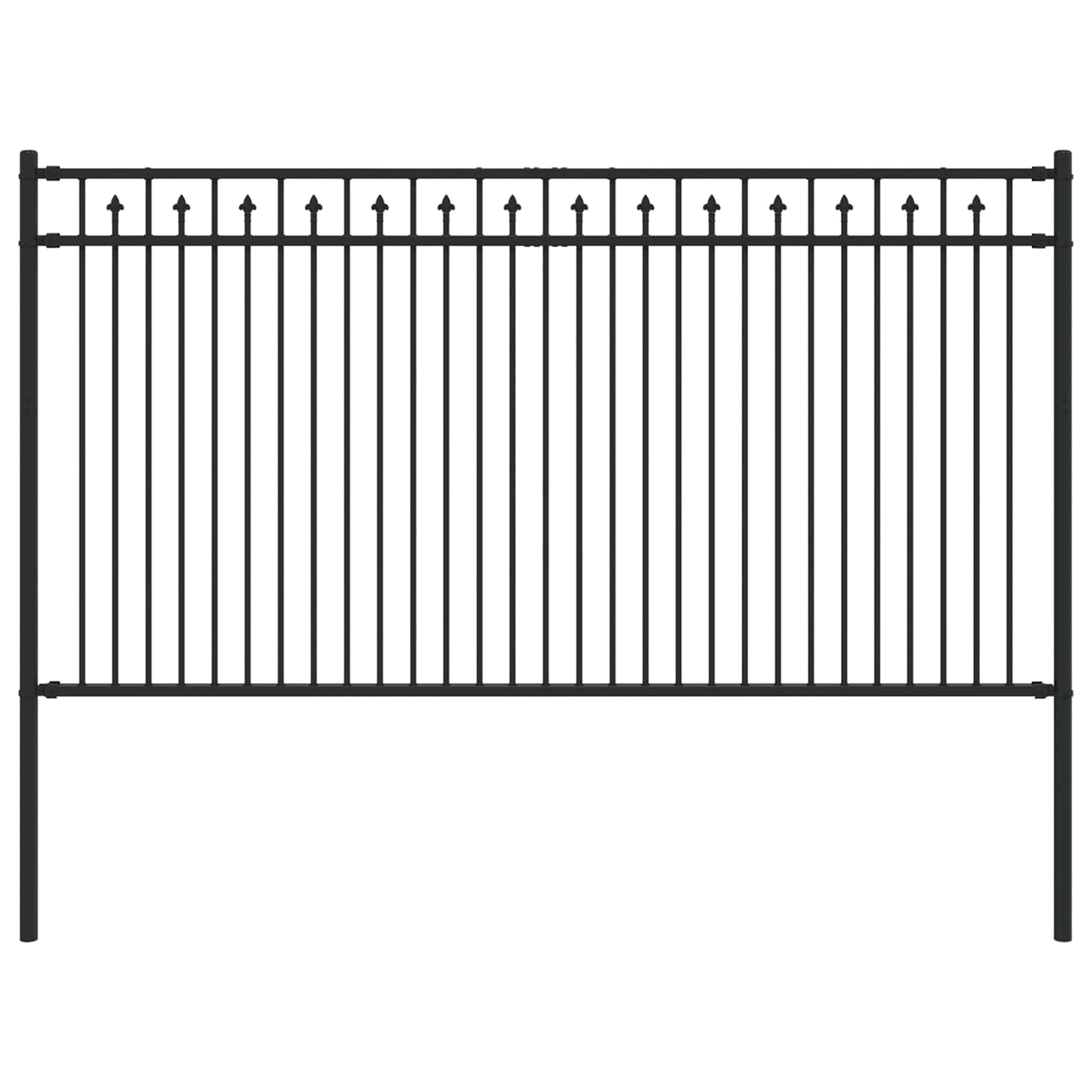 Spike Hek Zwart 200 x 150 cm Gepoedercoat staal