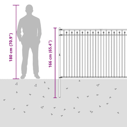 Spike Hek Zwart 200 x 166 cm Gepoedercoat staal