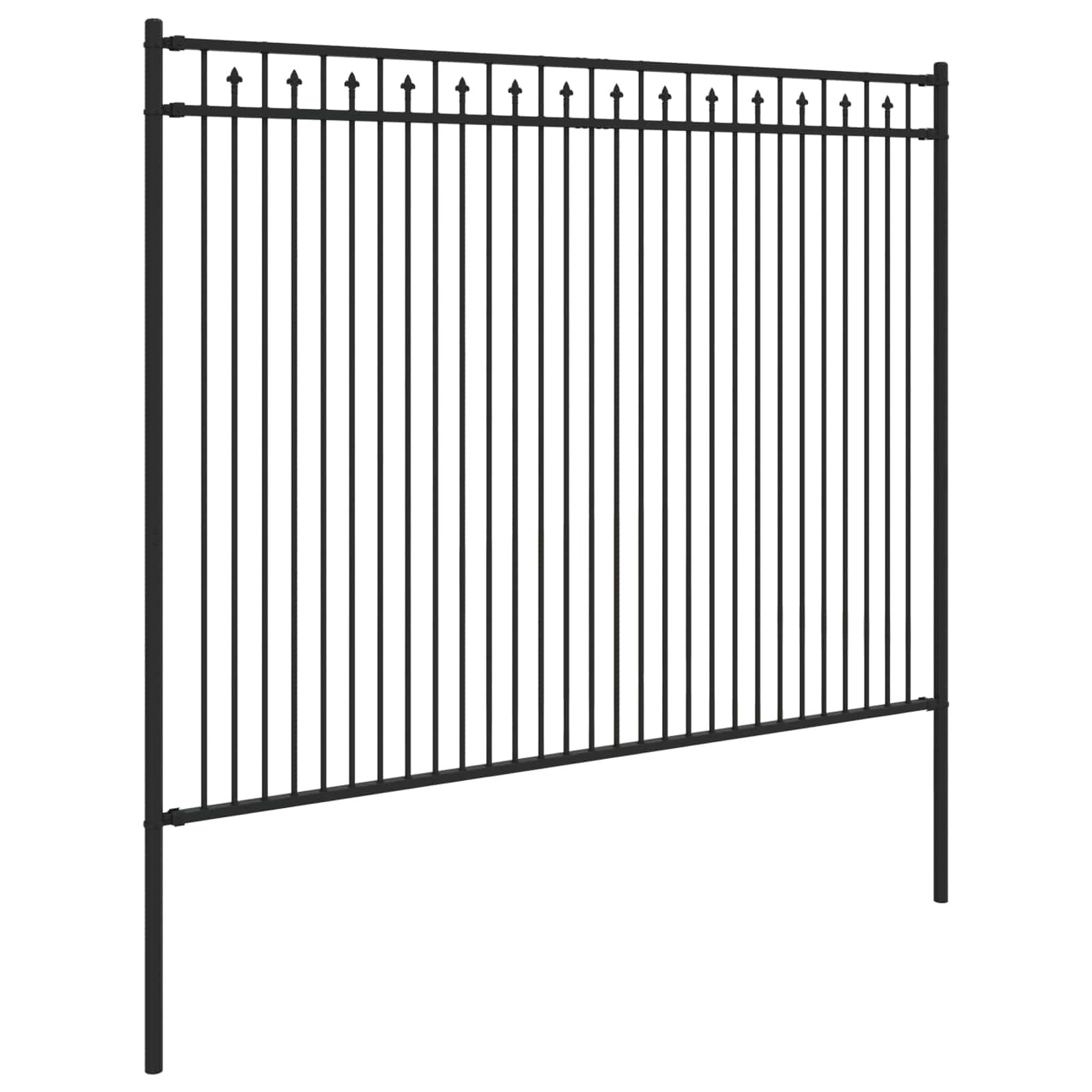 Spike Hek Zwart 200 x 200 cm Gepoedercoat staal