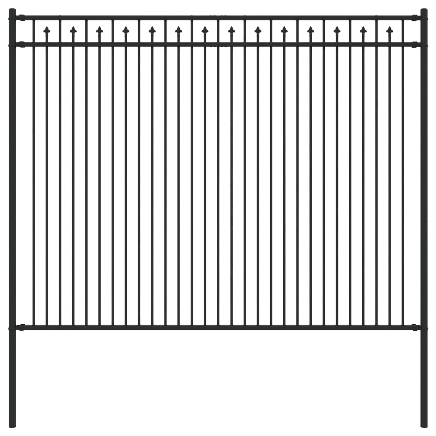 Spike Hek Zwart 200 x 200 cm Gepoedercoat staal
