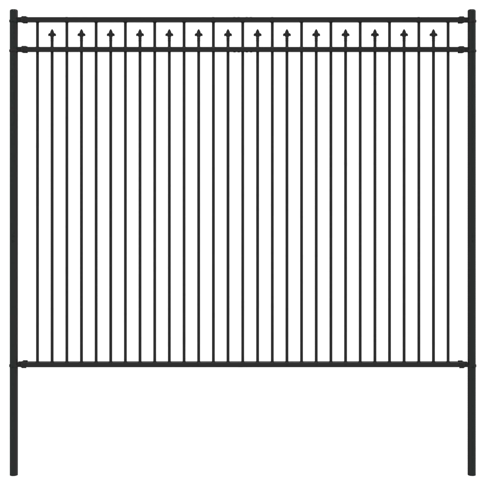 Spike Hek Zwart 200 x 200 cm Gepoedercoat staal