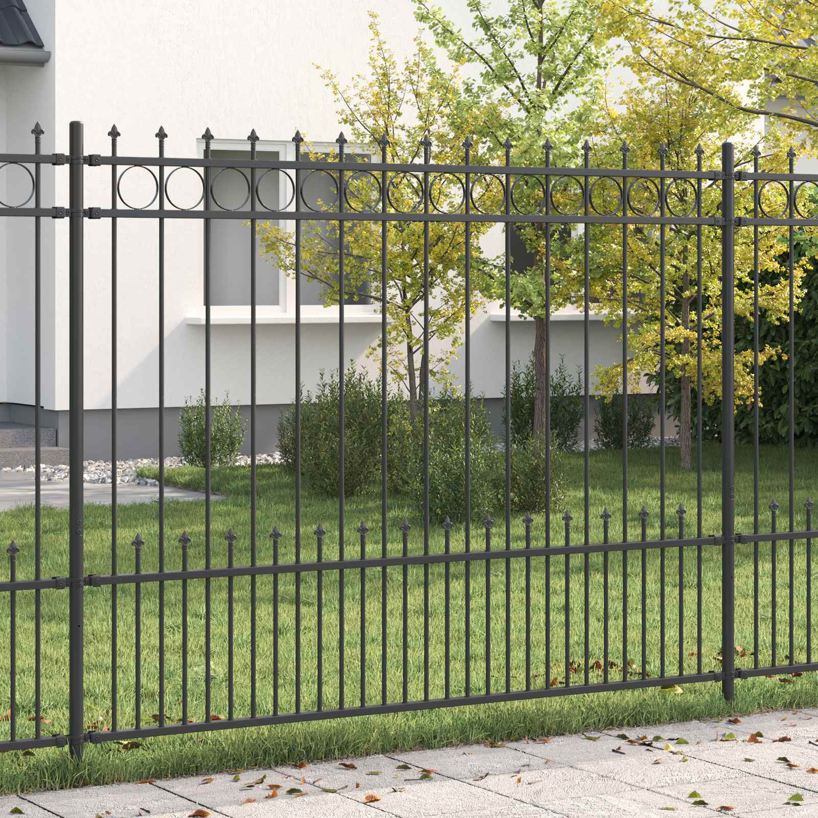 Spike Ring Hek Zwart 200 x 200 cm Gepoedercoat staal