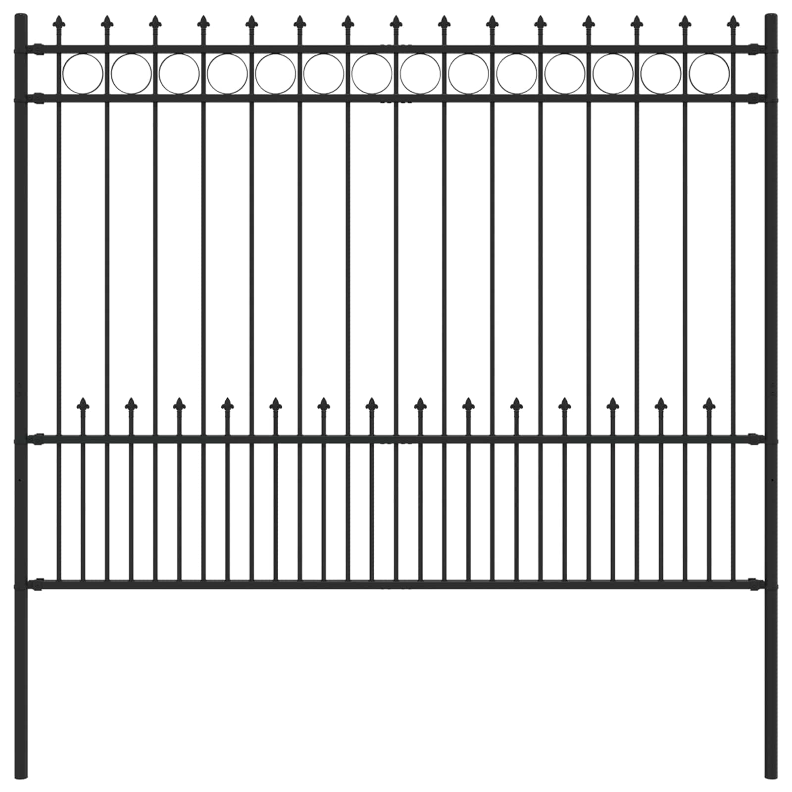 Spike Ring Hek Zwart 200 x 200 cm Gepoedercoat staal