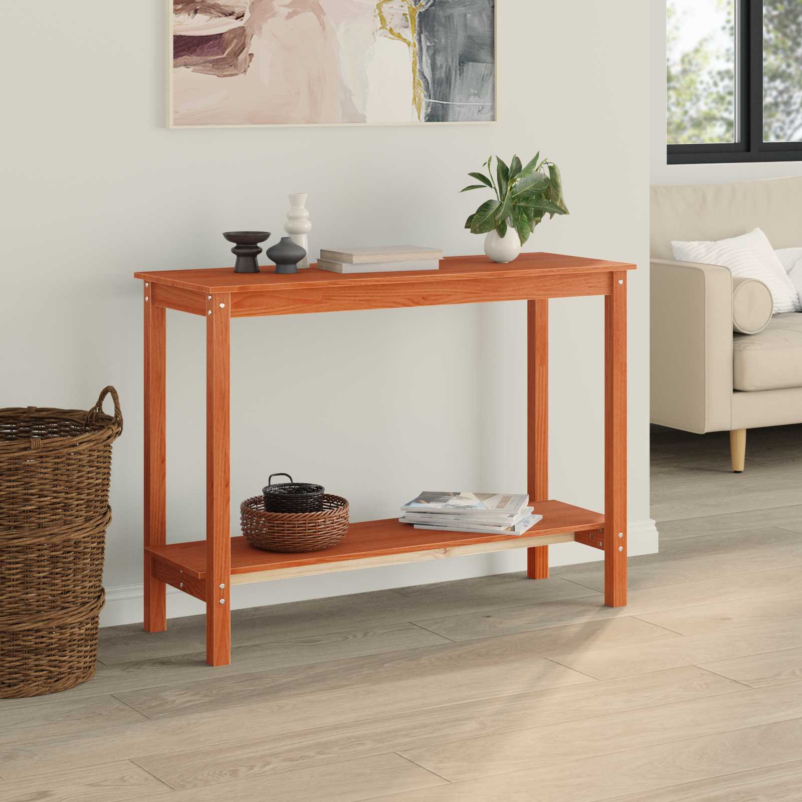 Wandtafel Waskleur Bruin 110 x 40 x 80 cm Massief grenenhout