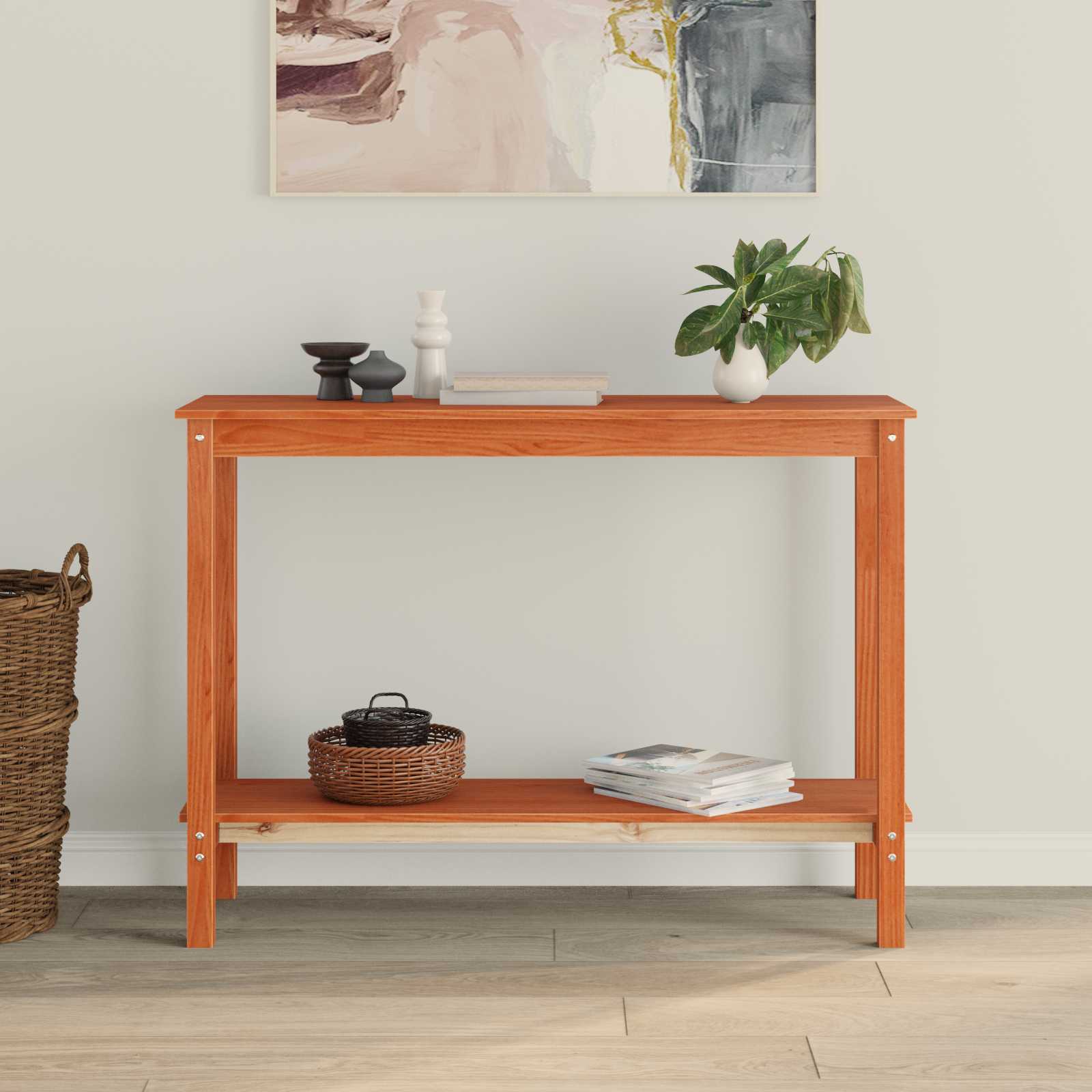Wandtafel Waskleur Bruin 110 x 40 x 80 cm Massief grenenhout