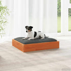 Hondenbed massief grenenhout 51,5x44x9 cm wasbruin