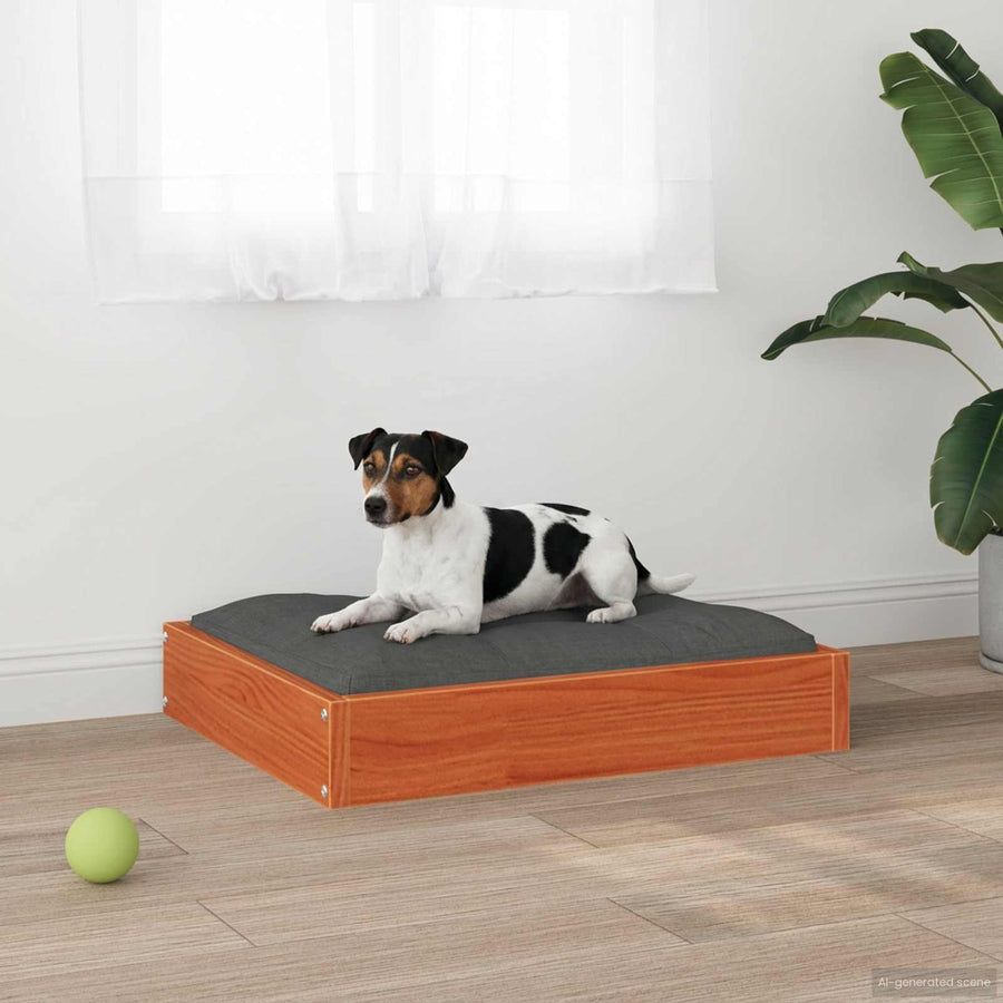 Hondenbed Wasbruin 51,5 x 44 x 9 cm Massief Vurenhout