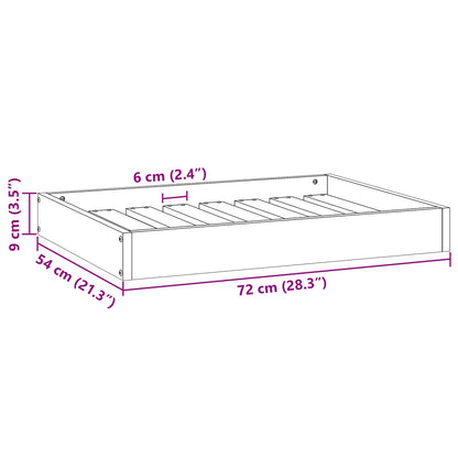 Hondenbed Wasbruin 72 x 54 x 9 cm Massief Vurenhout
