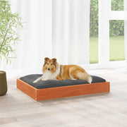 Hondenbed 101,5x74x9 cm massief grenenhout wasbruin