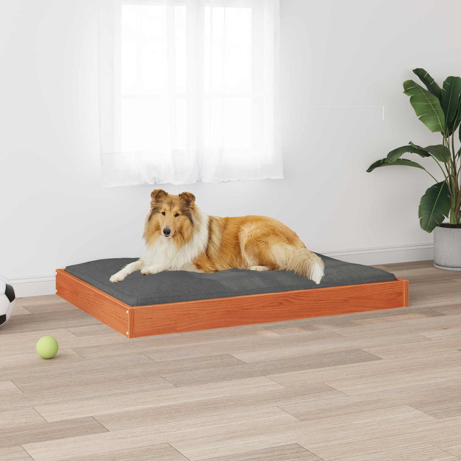 Hondenbed Wasbruin 101,5 x 74 x 9 cm Massief Vurenhout