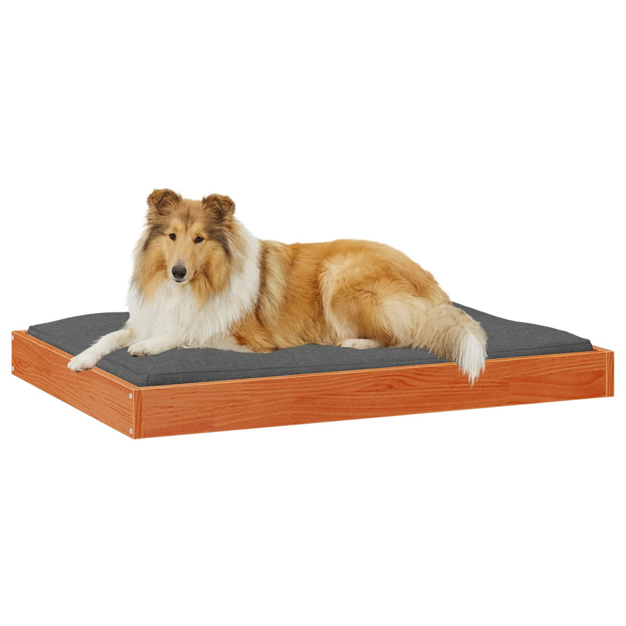 Hondenbed Wasbruin 101,5 x 74 x 9 cm Massief Vurenhout