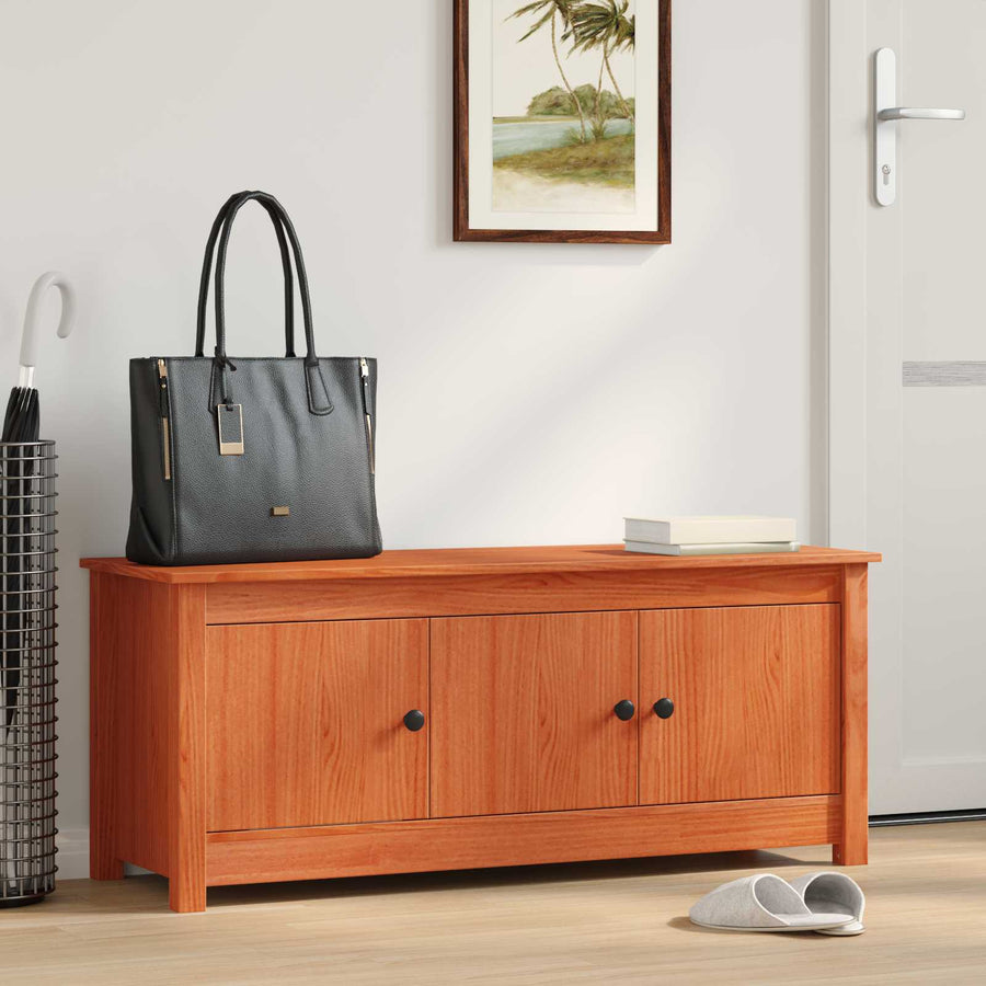 Schoenenkast Wasbruin 110 x 38 x 45,5 cm Massief grenenhout