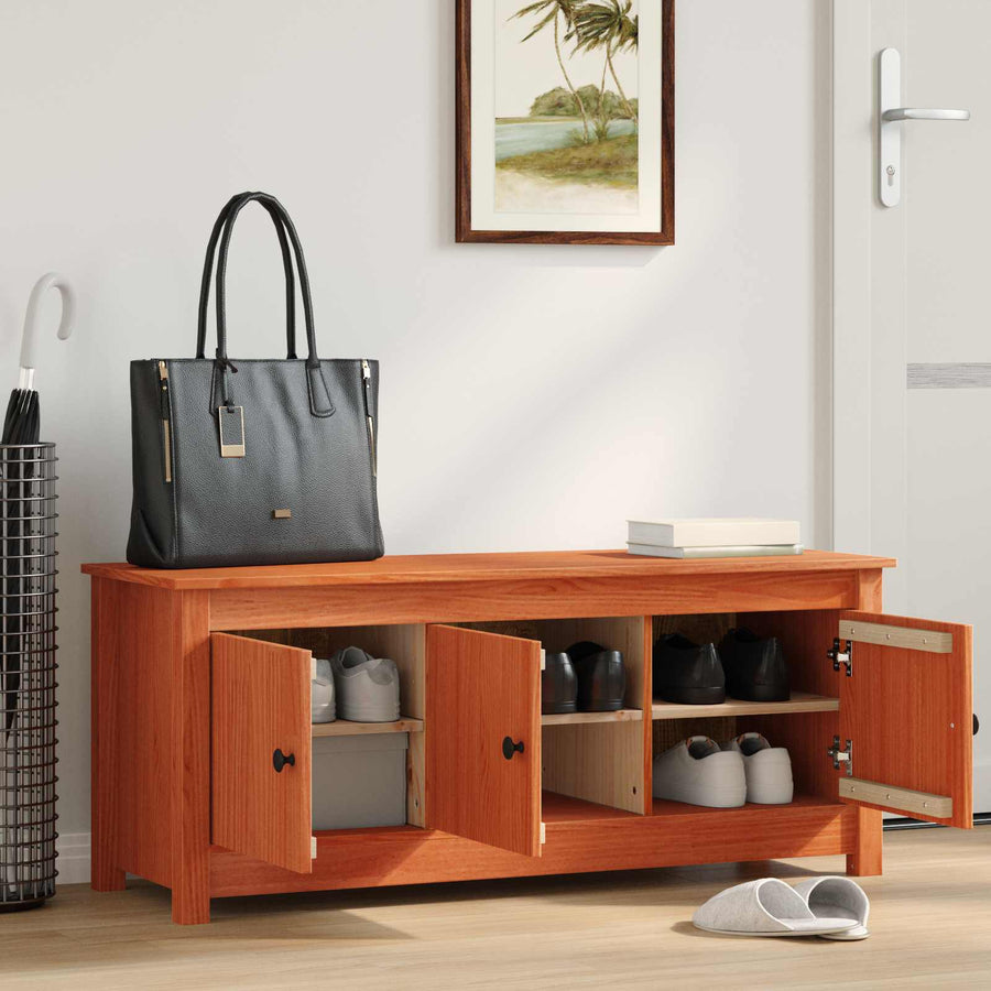 Schoenenkast Wasbruin 110 x 38 x 45,5 cm Massief grenenhout