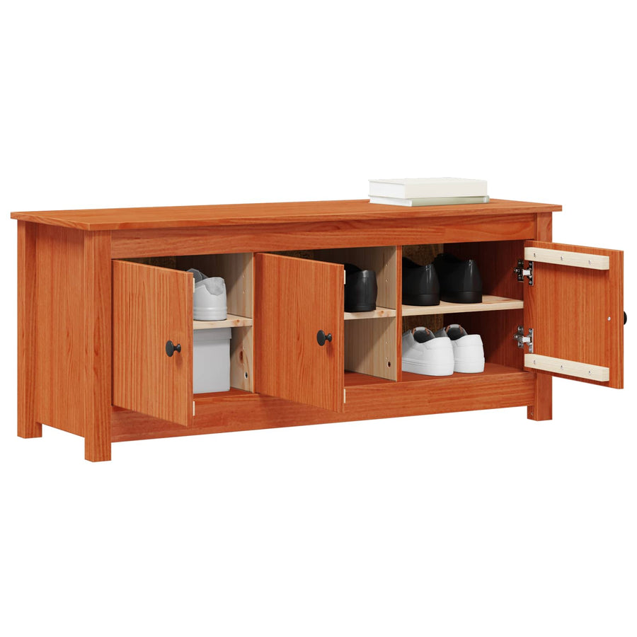 Schoenenkast Wasbruin 110 x 38 x 45,5 cm Massief grenenhout