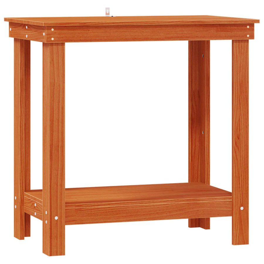 Werkbank met plank Wasbruin 80 x 50 x 80 cm Massief grenenhout