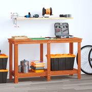 Werkbank 140x50x80 cm massief grenenhout bruin