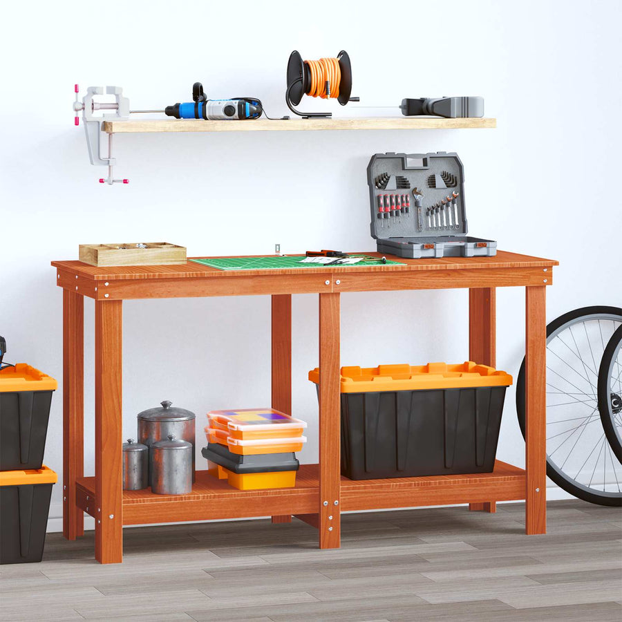 Werkbank Waskleur Bruin 140 x 50 x 80 cm Massief grenenhout