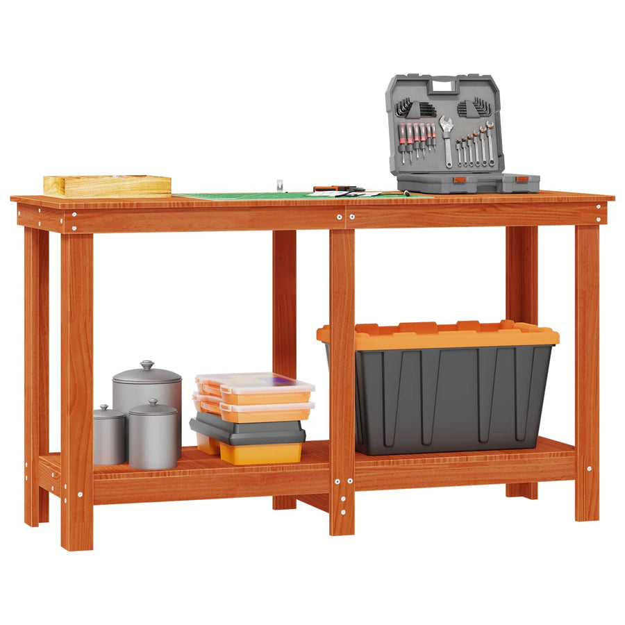 Werkbank Waskleur Bruin 140 x 50 x 80 cm Massief grenenhout