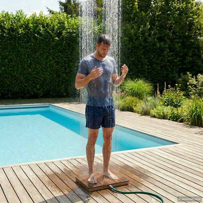 Tuin vloershower WPC en RVS 201 Bruin