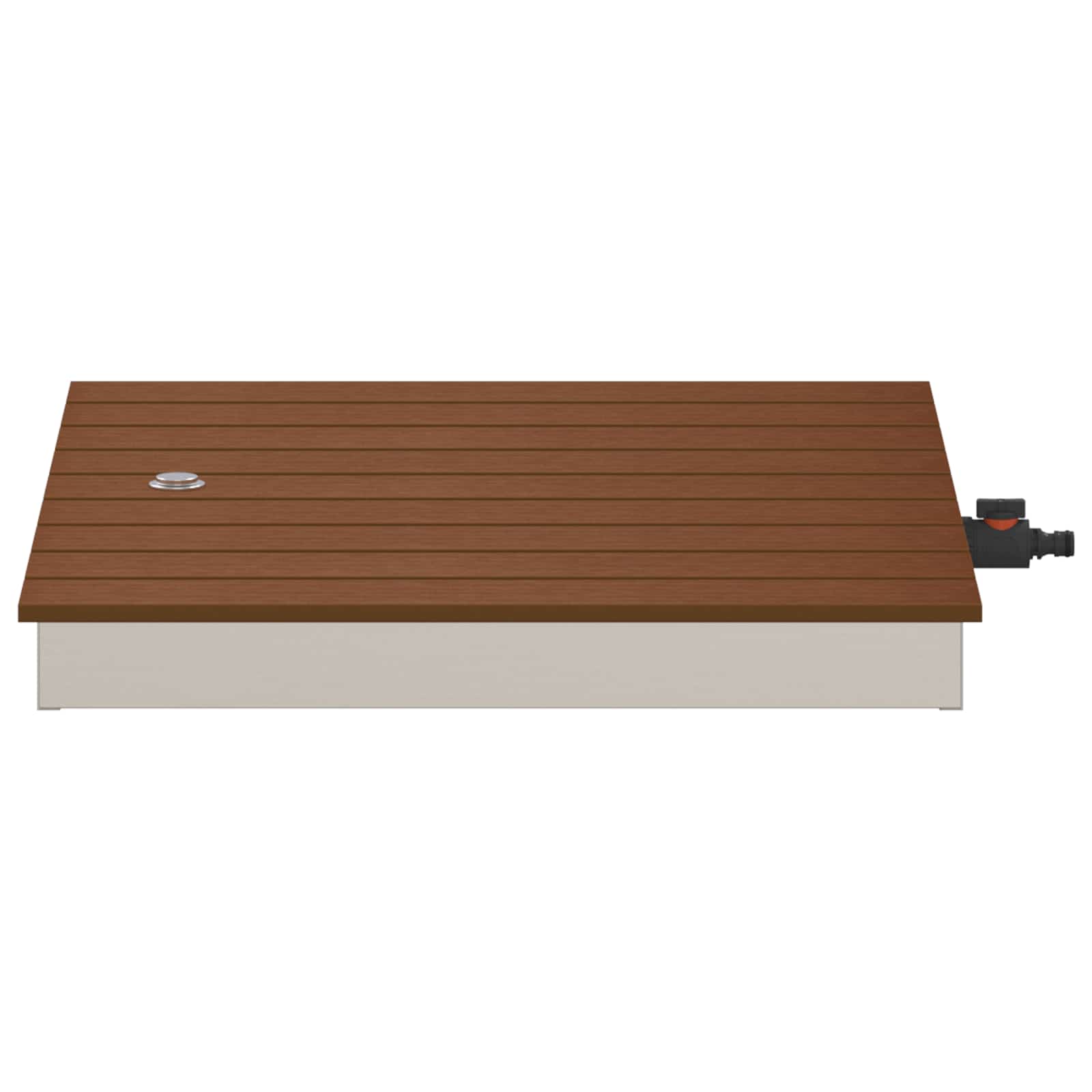 Tuin vloershower WPC en RVS 201 Bruin