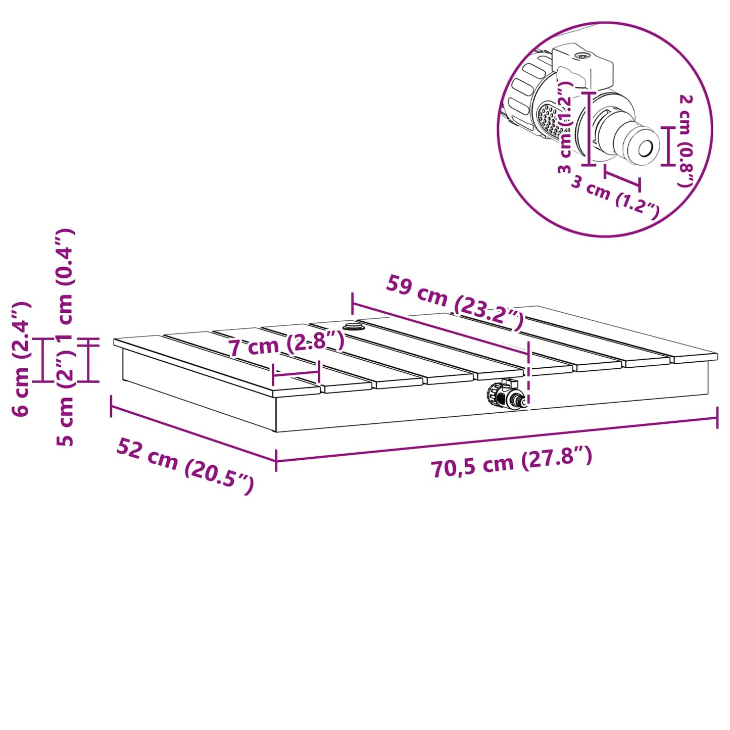 Tuin vloershower WPC en RVS 201 Bruin