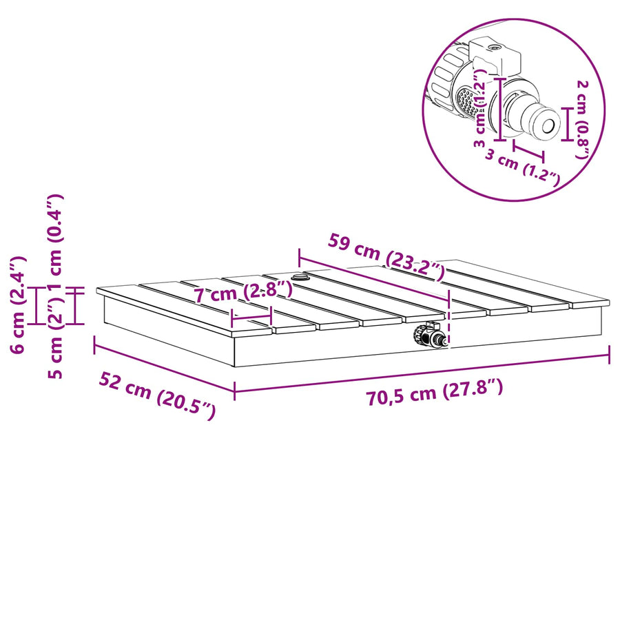 Tuin vloershower WPC en RVS 201 Bruin