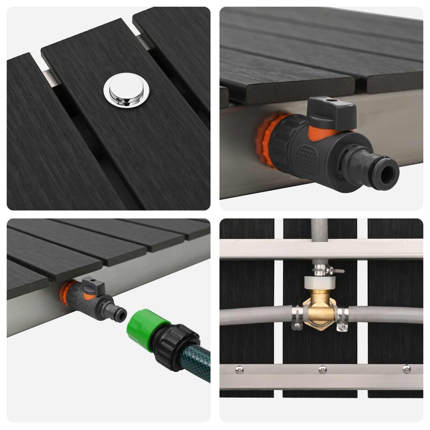 Tuin vloershower WPC en RVS 201 Antraciet