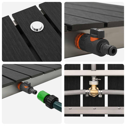Tuin vloershower WPC en RVS 201 Antraciet