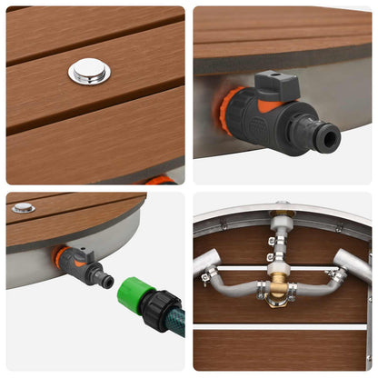 Tuin vloershower WPC en RVS 201 Bruin