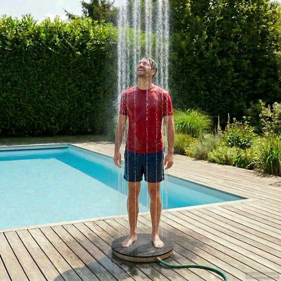 Tuin vloershower WPC en RVS 201 Antraciet