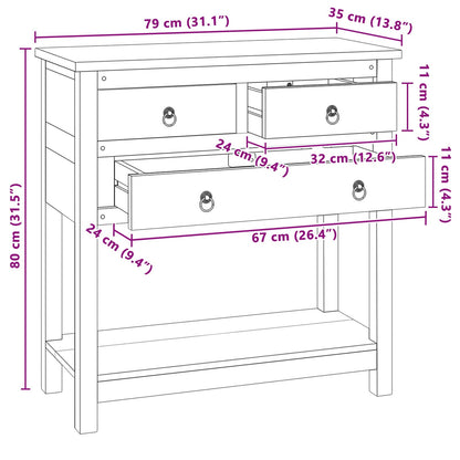 Dressoir Naturel 79 x 35 x 80 cm Massief Teakhout