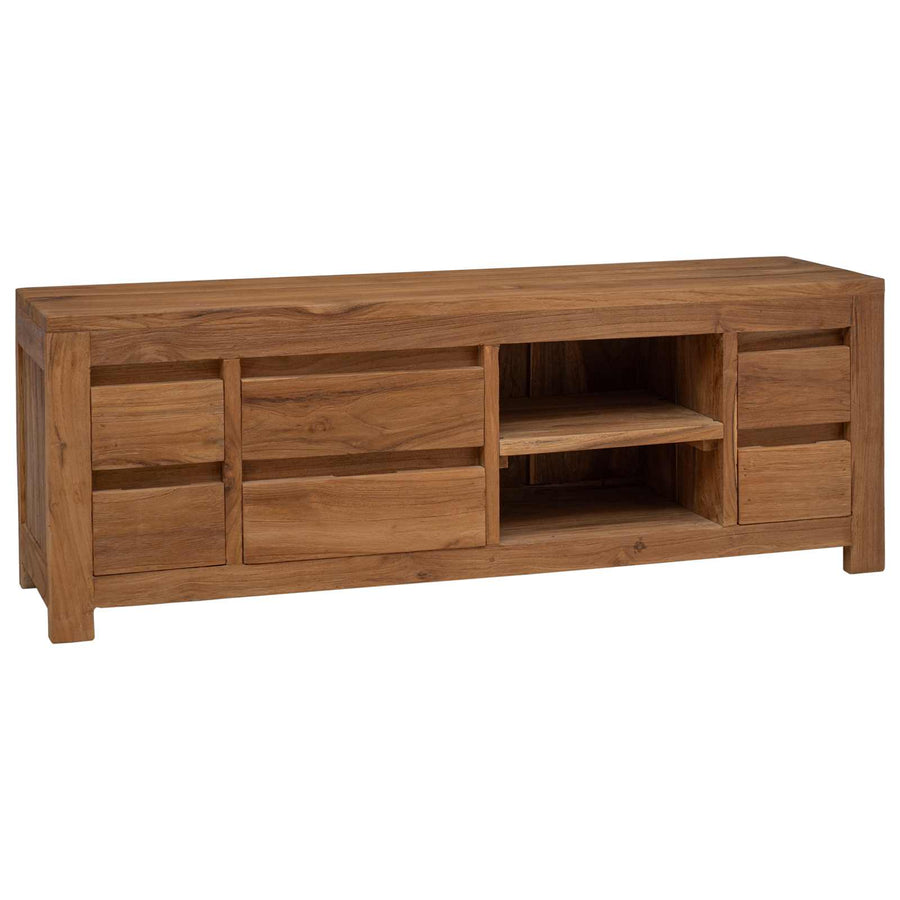 Tv-meubel 110 x 30 x 40 cm Naturel Massief Teakhout