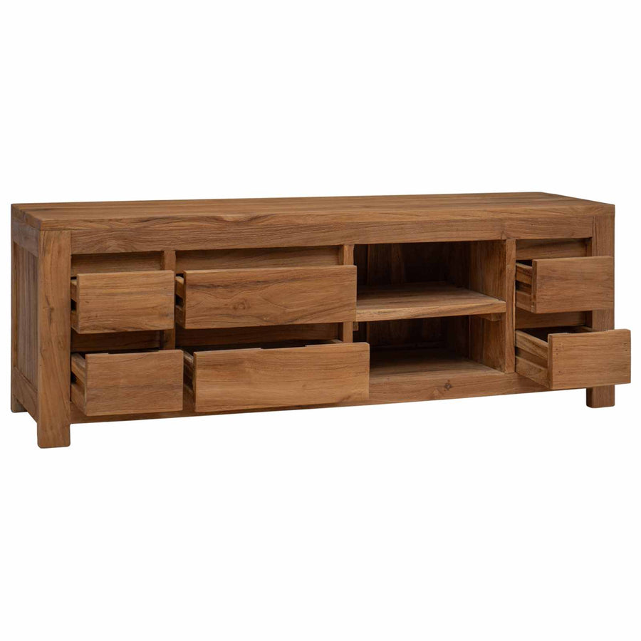 Tv-meubel 110 x 30 x 40 cm Naturel Massief Teakhout