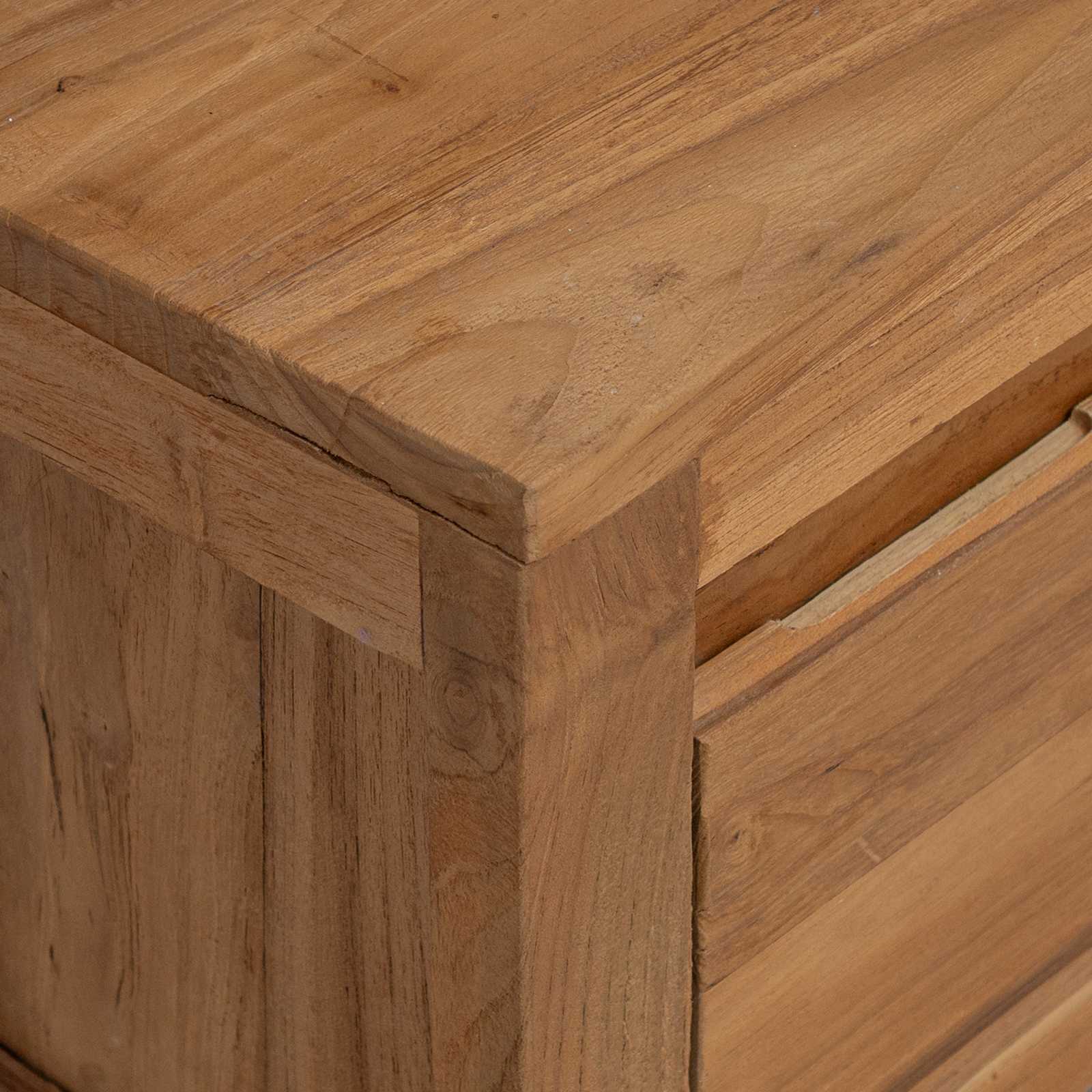 TV-kast 110 x 30 x 35 cm Naturel Massief Teakhout