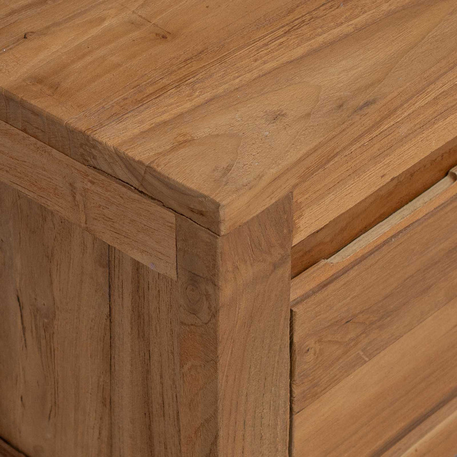 TV-kast 110 x 30 x 35 cm Naturel Massief Teakhout