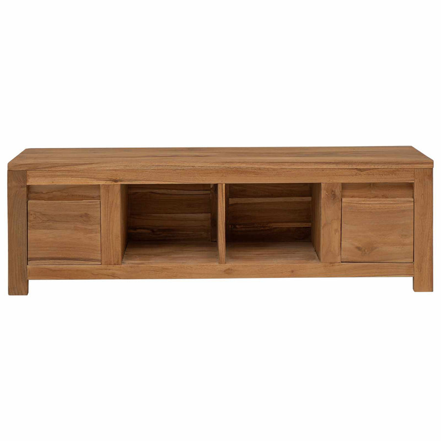 TV-kast 110 x 30 x 35 cm Naturel Massief Teakhout