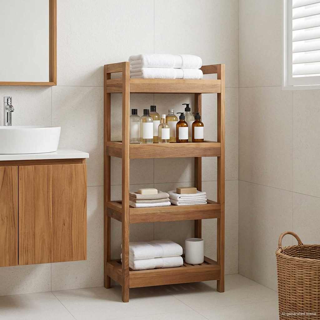 Badkamerplank Naturel 45 x 30 x 97 cm Massief Teakhout