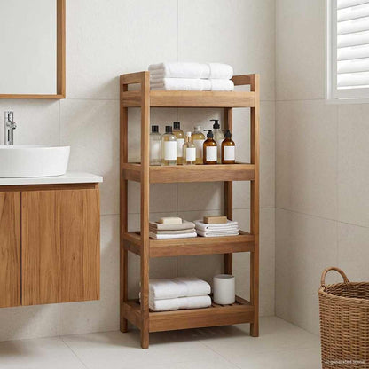 Badkamerplank Naturel 45 x 30 x 97 cm Massief Teakhout