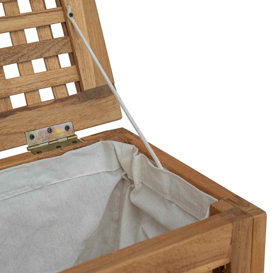 Wasmand Naturel 35 x 25 x 60 cm Massief Teakhout