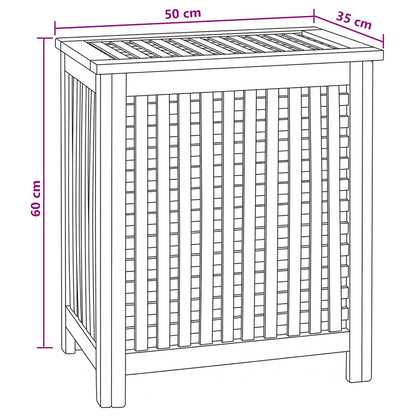 Wasmand Naturel 50 x 35 x 60 cm Massief Teakhout